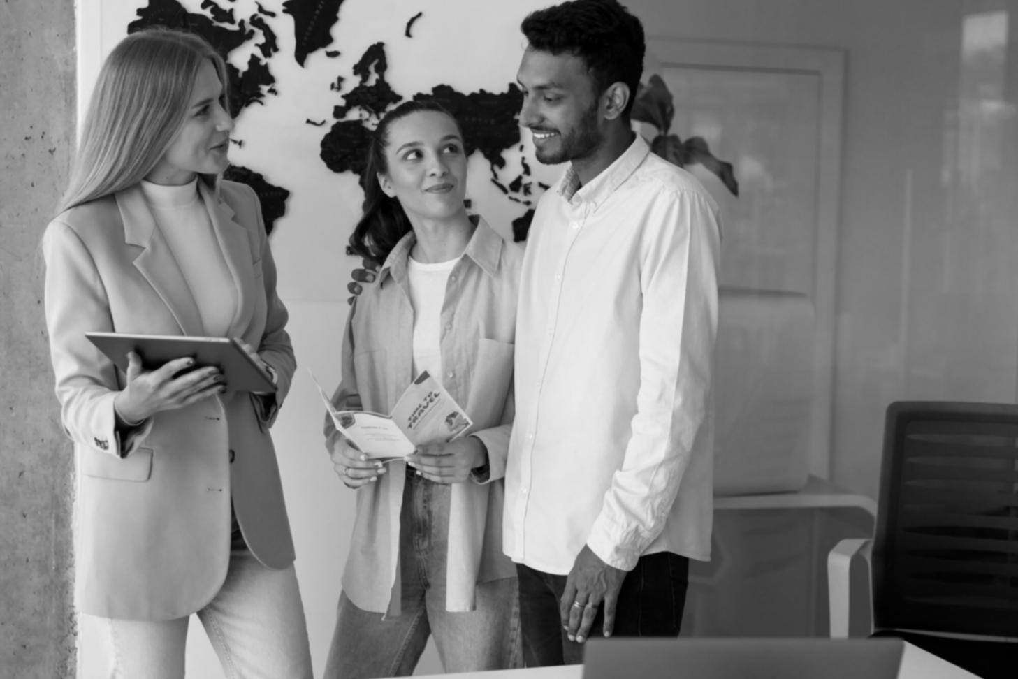 Professional training materials and budget approval workflow templates spread on conference table